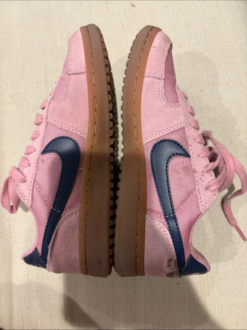 nike field general '82 bubblegum pink/navy suede sz 4y
